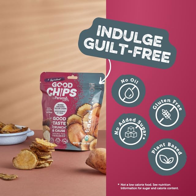 Baked Organic Yacon Chips by GOOD CHIPS! 100% Natural, Oil Free, Only One Ingredient: Yacon Root