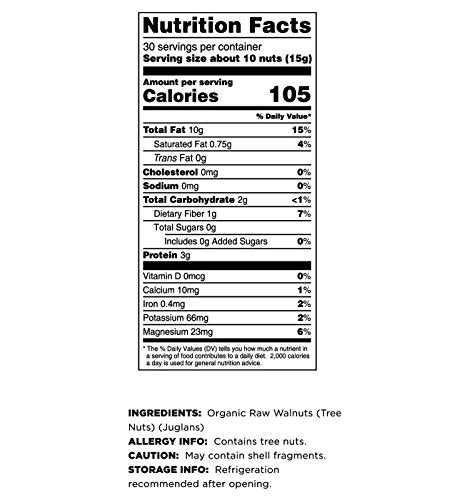 Terrasoul Superfoods Organic Raw Walnuts, 1 Lb (Pack of 3) - Chandler Variety | Fresh