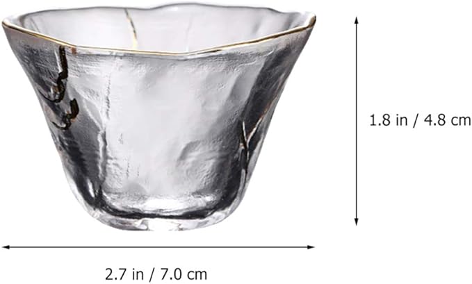 UPKOCH 4pcs Japanese-Style Sake Saki Cup Set, 2 Oz Glass Sake Cups Set，Clear Glasses Universal