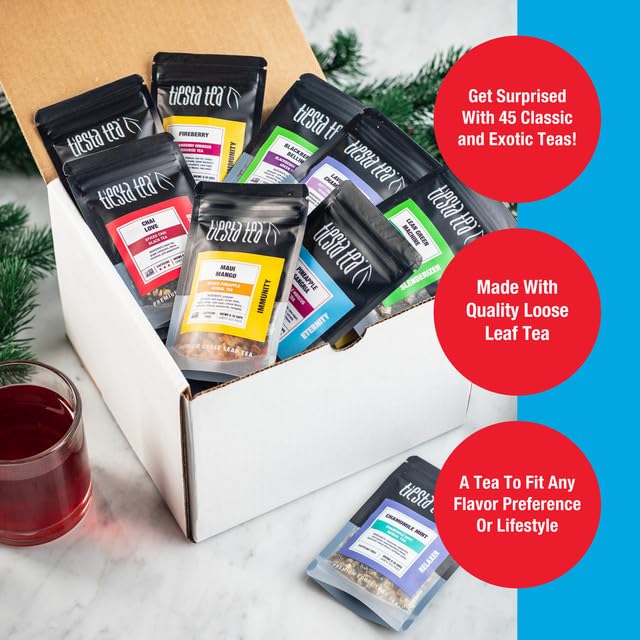 Tiesta Tea - Tiesta Tastings Sampler Dry Flight Set, Loose Leaf, High to No Caffeine, Makes Hot and