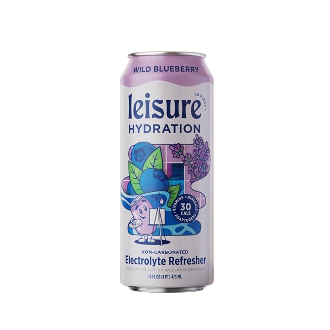 Leisure Hydration Non-Carbonated Electrolyte Refresher, Wild Blueberry Flavor - Low Sugar Nutrient