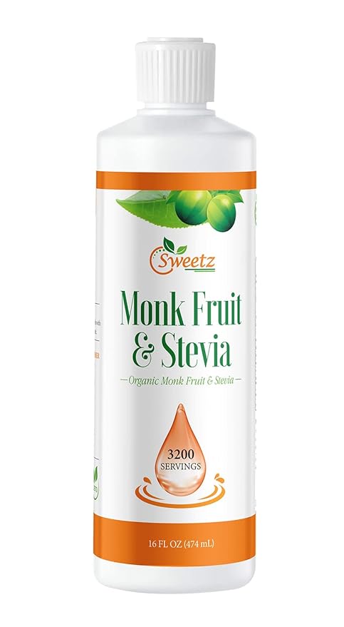 Monk Fruit & Stevia Liquid Sweetener Drops - Natural Sweeteners & Sugar Alternatives - Delicious