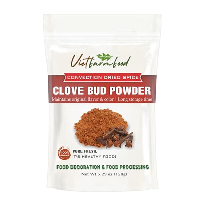 CLOVE BUD POWDER 5.29 Oz (150g) VIETFARMFOOD: Pure, natural freeze-dried spice made from real