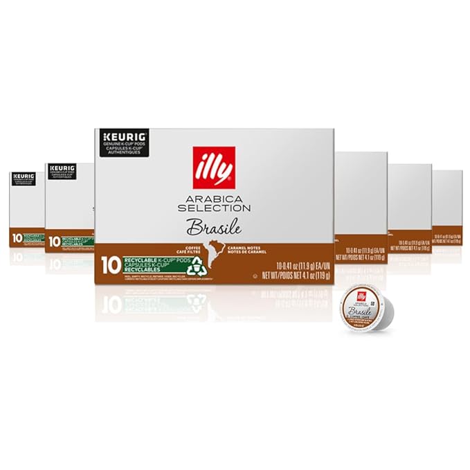 Illy Coffee K Cups - Pods For Keurig Machines – Brasile Bold Roast – Notes of Caramel – Intense &