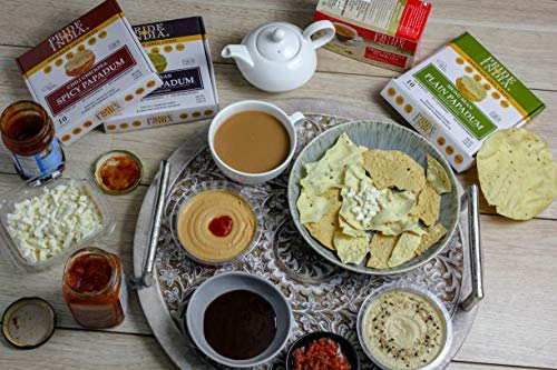 Pride Of India - Spicy Chickpea Masala Papadum Lentil Crisp, Pack of 6-10 count Box (3.53oz
