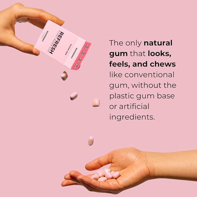 Refresh Gum, Xylitol, Sugar Free, Natural, Long Lasting Chewing Gum, Natural Flavors & Organic