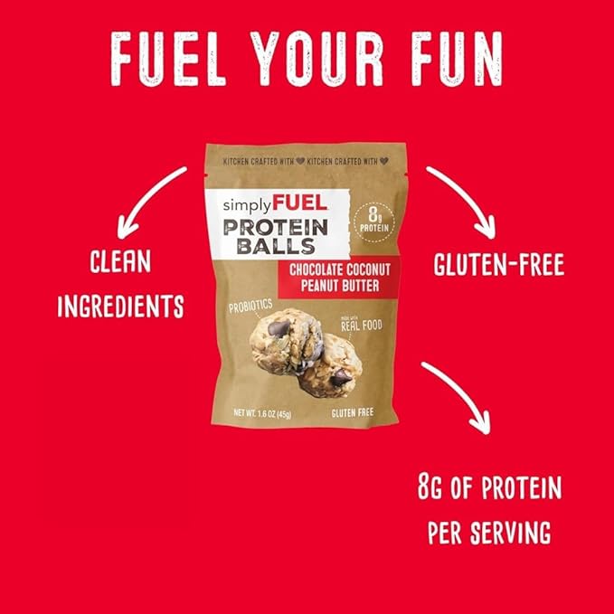 simplyFUEL Ultimate Protein Ball Variety Pack - Whole Food Balls with Probiotics - 8g Protein Snack