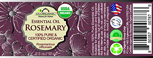 US Organic 100% Pure Rosemary Essential Oil, USDA Certified Organic 100% Pure, Steam Distilled, for