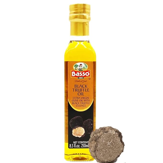 BASSO 1904 - Black Truffle Oil, Large Bottle 8.5oz (250 ml), High Concentrate, Great for Cooking