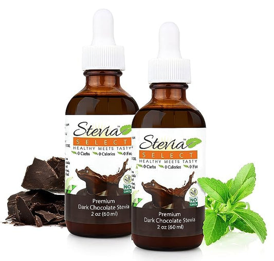 Stevia Select Dark Chocolate Pure Stevia Liquid - Zero Calorie Sweetener - All Natural Liquid