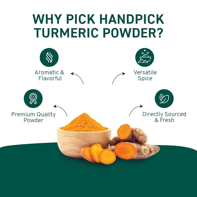 HANDPICK, Organic Turmeric Powder with Curcumin (397g/14oz) Gluten Free | Made from Turmeric Root |