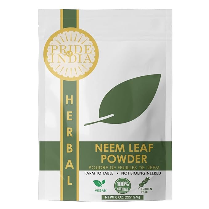 Pride Of India | Natural Neem/Margosa Herb Powder 8 oz (227 gm) | Nutrient-Rich Superfood | Add it