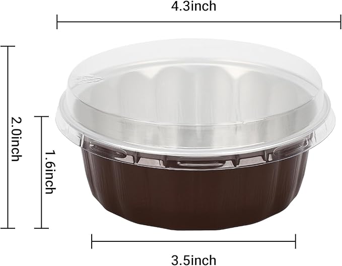 Beasea 8oz Disposable Ramekins, 50 Pack Aluminum Foil Cups with Lids, Baking Ramekin Cup Souffle