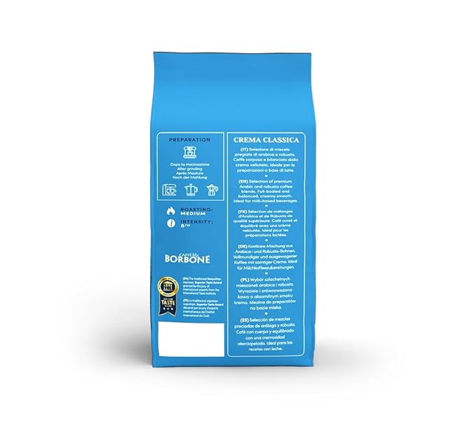 Caffe Borbone Whole Bean Coffee, Medium Roast Arabica and Robusta Blend, Crema Classica
