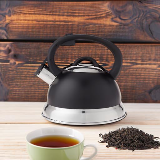Mr. Coffee Flintshire 1.75-Quart Stainless Steel Whistling Tea Kettle with Nylon Handle – Matte