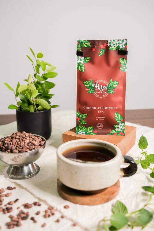 Rise Yaupon Chocolate Mint-Up Yaupon Holly Tea, 20 Teabags, 1.06oz, a blend of American-grown