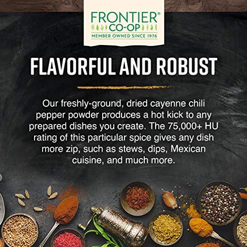 Frontier Co-op Organic Ground Cayenne Chili Peppers (75,000 HU) 1lb