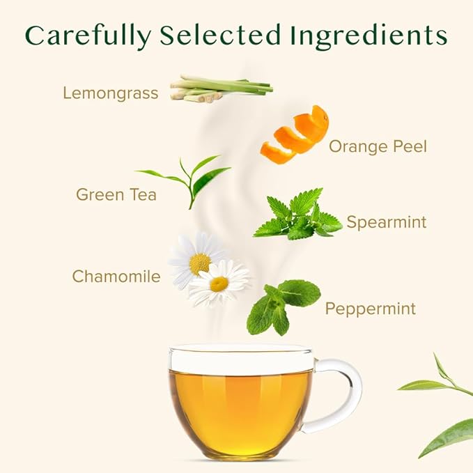 VAHDAM, Chamomile Mint Citrus Green Tea Leaves (50+ Cups, 3.5 oz) Essential Herbs | Green Tea
