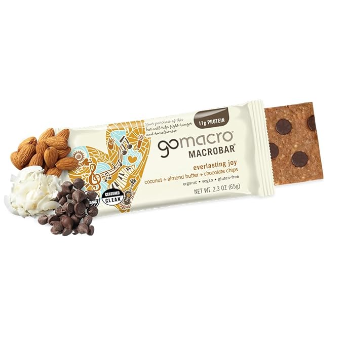 GoMacro MacroBar Organic Vegan Protein Bars - Coconut + Almond Butter + Chocolate Chips (2.3 Ounce