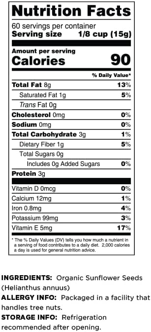 Terrasoul Superfoods Hulled Organic Sunflower Seeds, 6 Lbs (3 Pack)