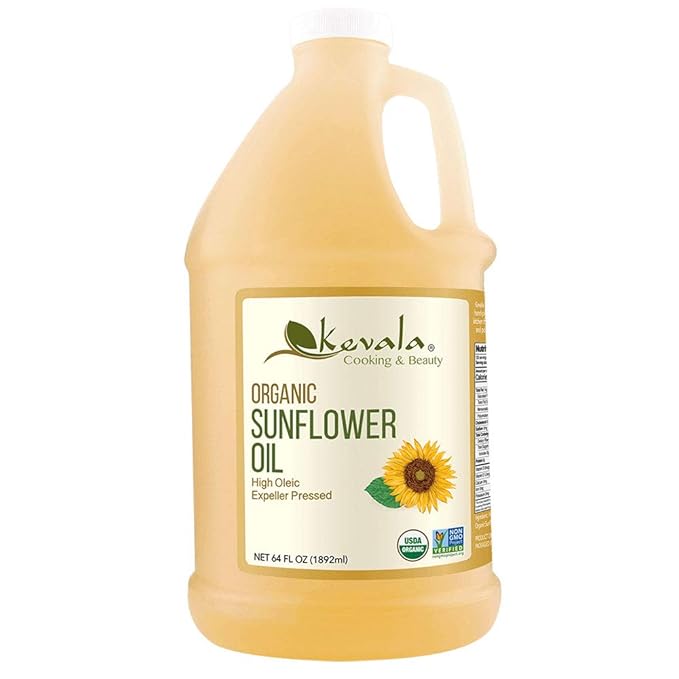 Kevala Organic Sunflower Oil - Oil for Cooking and Baking Processed in a Facility Free of Tree Nuts