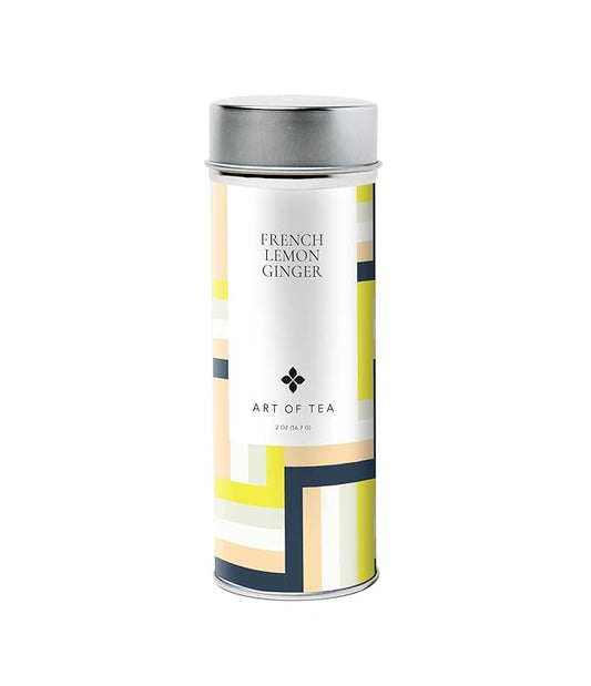 Art of Tea | Organic French Lemon Ginger 1.5oz Herbal Tea | Artisan Loose Leaf Tea Tin