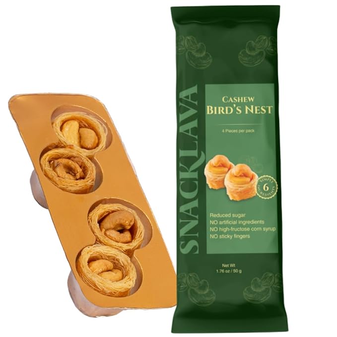 Snacklava Cashew Baklava Fingers - 20 Pack (12 Pieces per Pack) - No Artificial Ingredients, Colors