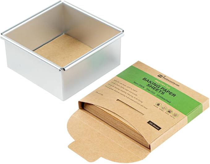 Restaurantware Pastry Tek 4 x 4 Inch Parchment Paper Sheets 200 Greaseproof Baking Sheets For Oven - Pre-cut Double-Sided Silicone Coating Unbleached Paper Nonstick Baking Sheets Reusable