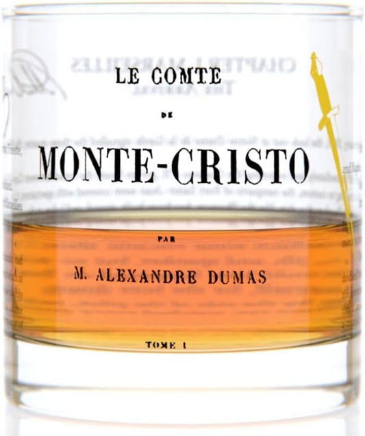 Well Told Classic Literature Rocks Glass - The Count of Monte Cristo by Alexandre Dumas - Old