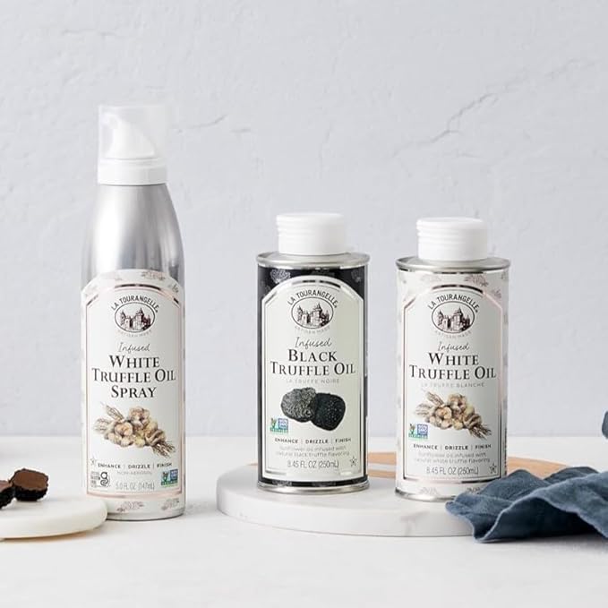 La Tourangelle, White Truffle Cooking Spray, Complex Gourmet Earthy Flavor for Spraying on Pasta
