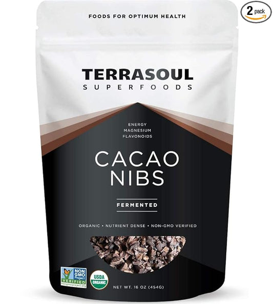 Terrasoul Superfoods Raw Organic Cacao Nibs, 2 Lbs (2 Pack) - Raw | Keto | Vegan