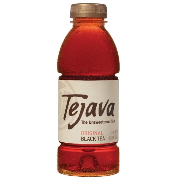 Tejava Original Unsweetened Black Iced Tea, 6 Pack, 16.9oz PET Bottles, Non-GMO, Kosher, No Sugar
