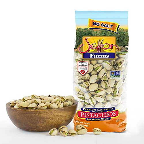 Setton Farms Dry Roasted and Unsalted Pistachios, Premium California In Shell Pistachios No Salt, 1