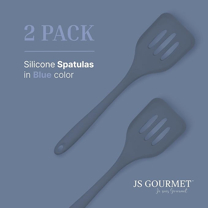 Silicone Slotted Turner Set – 2-Piece Set of Turner Spatulas for Eggs and Pancakes – Kitchen Tools
