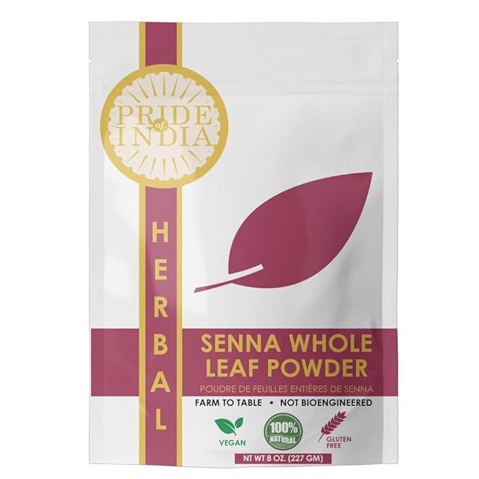 Pride of India | Senna Whole Leaf Powder 8 oz (227 gm) | Bitter & Pungent | Add it to smoothies