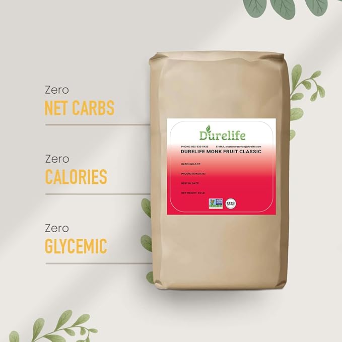 Durelife Monk Fruit Sweetener, Classic - Sugar Substitute, Keto Diet Friendly, 1:1 Zero Calorie