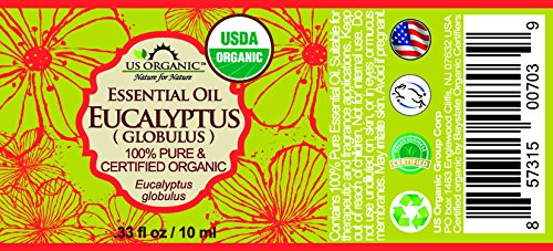 US Organic 100% Pure Eucalyptus Essential Oil (Globulus) - USDA Certified Organic, Steam Distilled