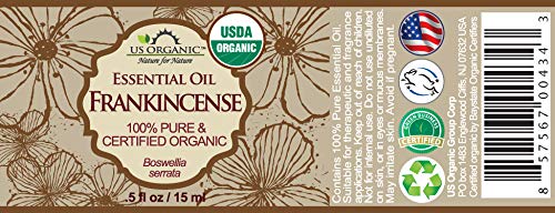 US Organic 100% Pure Frankincense Essential Oil, USDA Certified Organic, Steam Distilled, Boswellia