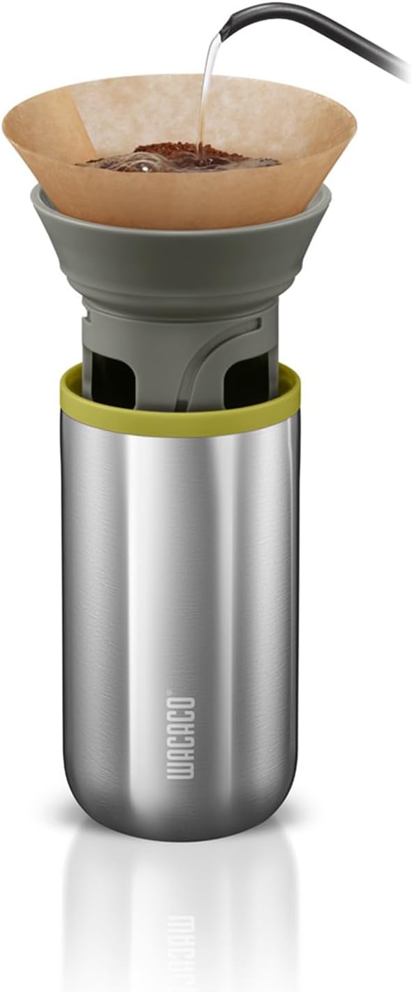 WACACO Cuppamoka Pour-Over Coffee Maker, Portable Drip Coffee Maker with 10 Cone Paper Filters