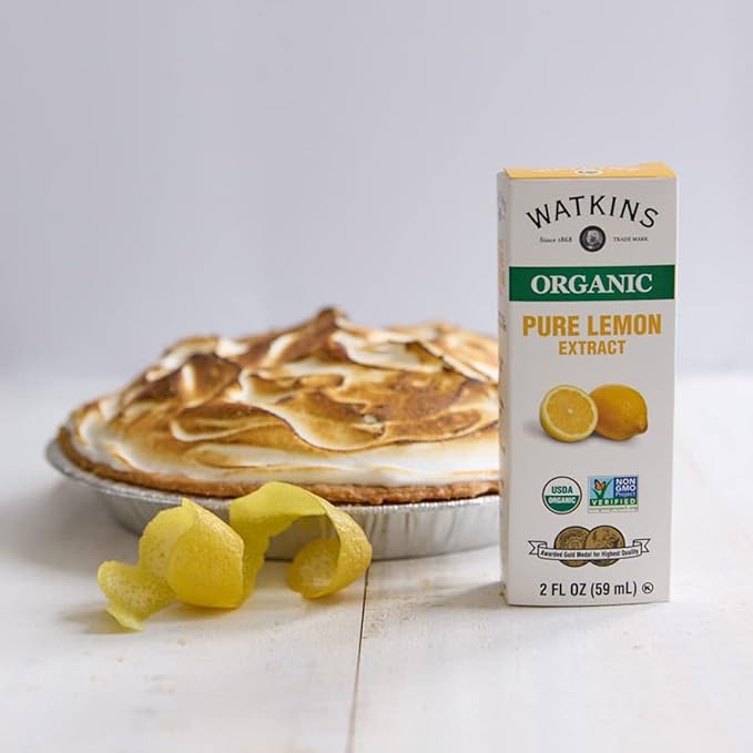 Watkins Organic Pure Lemon Extract, Non-GMO, Kosher, 2 oz. Bottle, 1-Pack