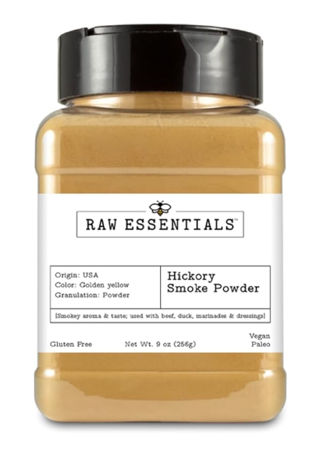 Raw Essentials Hickory Smoke Powder | Specialty Spice for Smoky Flavor Without Barbecuing | Ideal