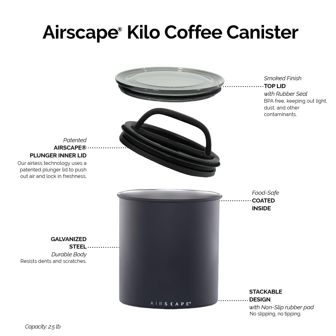 AirScape by Planetary Design | 2.2 lbs Coffee Storage | Matte White