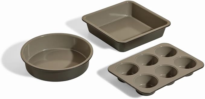 Our Place Wonder Oven Baker’s Kit – 3-Piece Toxin-Free Ceramic Nonstick Bakeware Set (8” Round, 8”