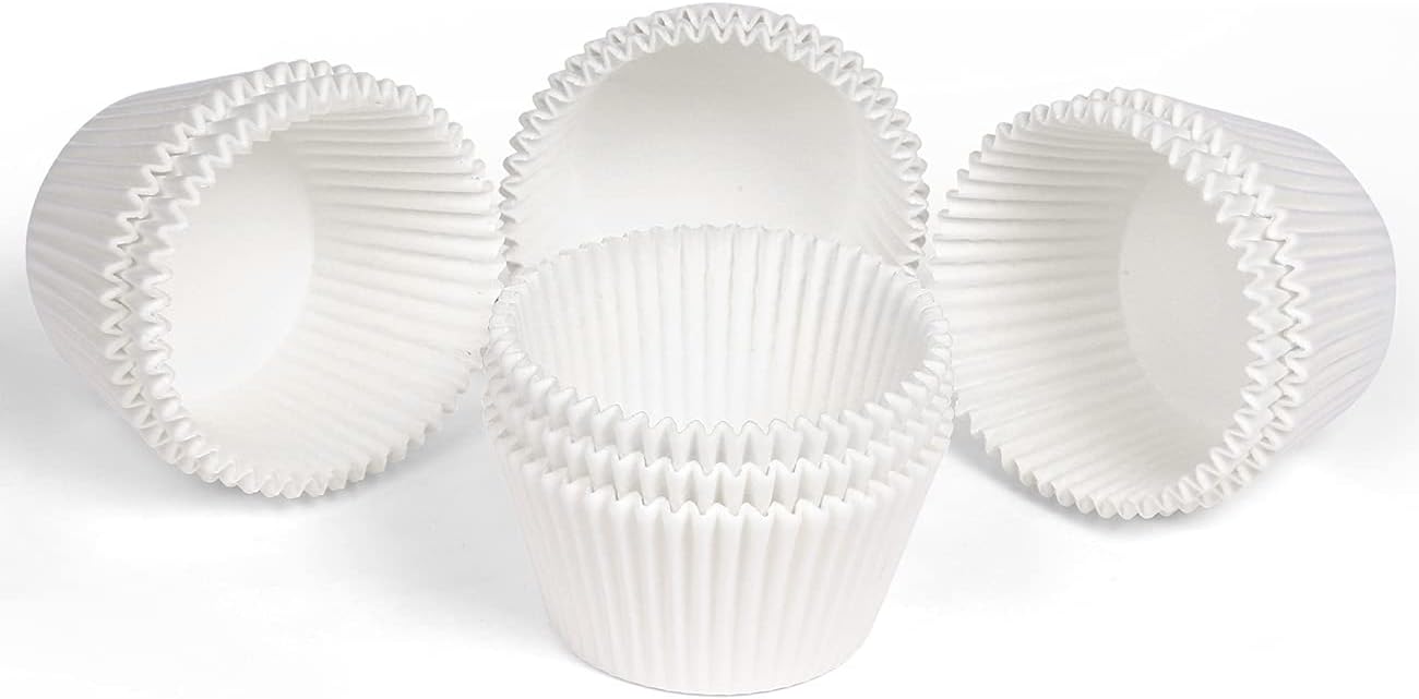 Jumbo White Cupcake Liners Greaseproof Paper 200-Count - Gifbera Odorless Muffin Baking Cups