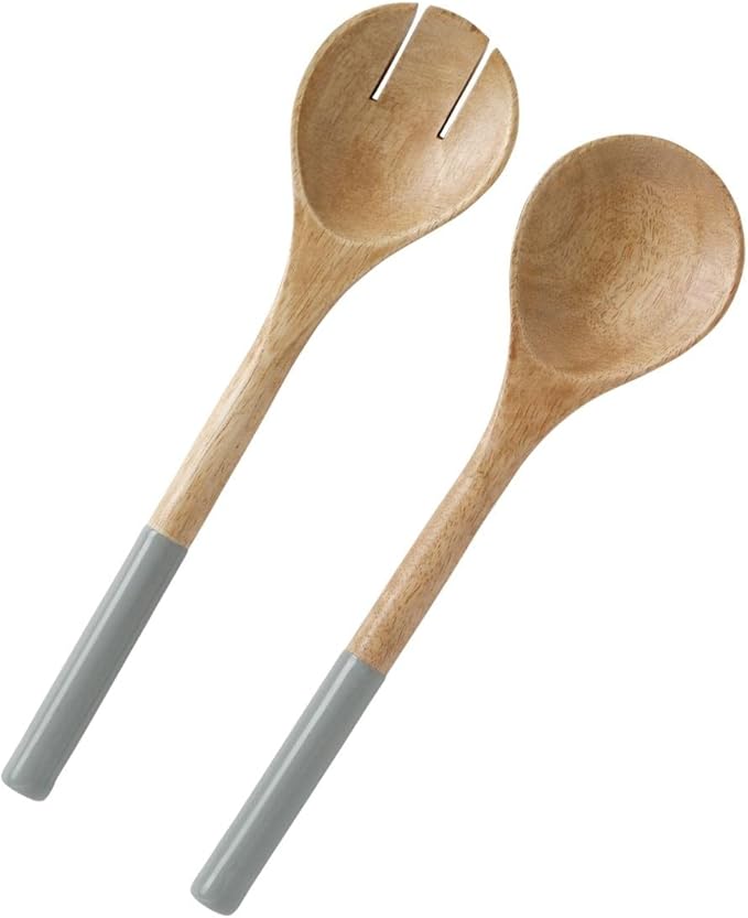 Folkulture Salad Servers or Salad Tongs, Wooden Utensils for Serving Salad, Salad Forks or Salad