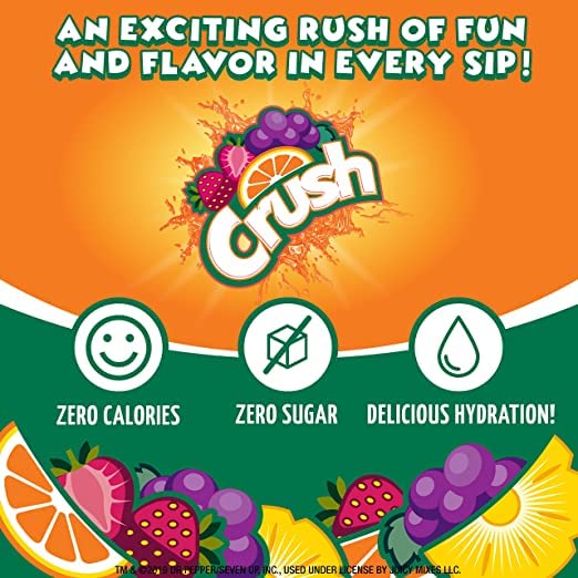 Crush, Summer Variety, Liquid Water Enhancer - New, Better Taste! (4 Bottles, Makes 96 Flavored