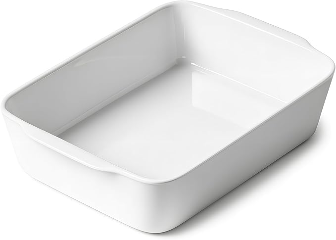 3.3 QT Ceramic Baking Dish, White Casserole Dish竊똋asagna Pan for Oven, Bakeware for Baking, Kitchen