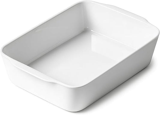3.3 QT Ceramic Baking Dish, White Casserole Dish竊똋asagna Pan for Oven, Bakeware for Baking, Kitchen