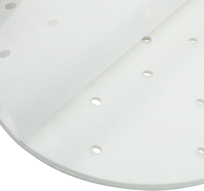 100 Pack 9 Inch Bamboo Steamer Liner - Round Air Fryer Parchment Paper with Holes - White Non Stick
