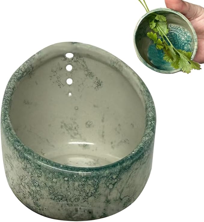 Pottery Herb Stripper Bowl, 2025 Upgrade Pottery Herb Stripper Cup Ceramic Herb Peeling Cup